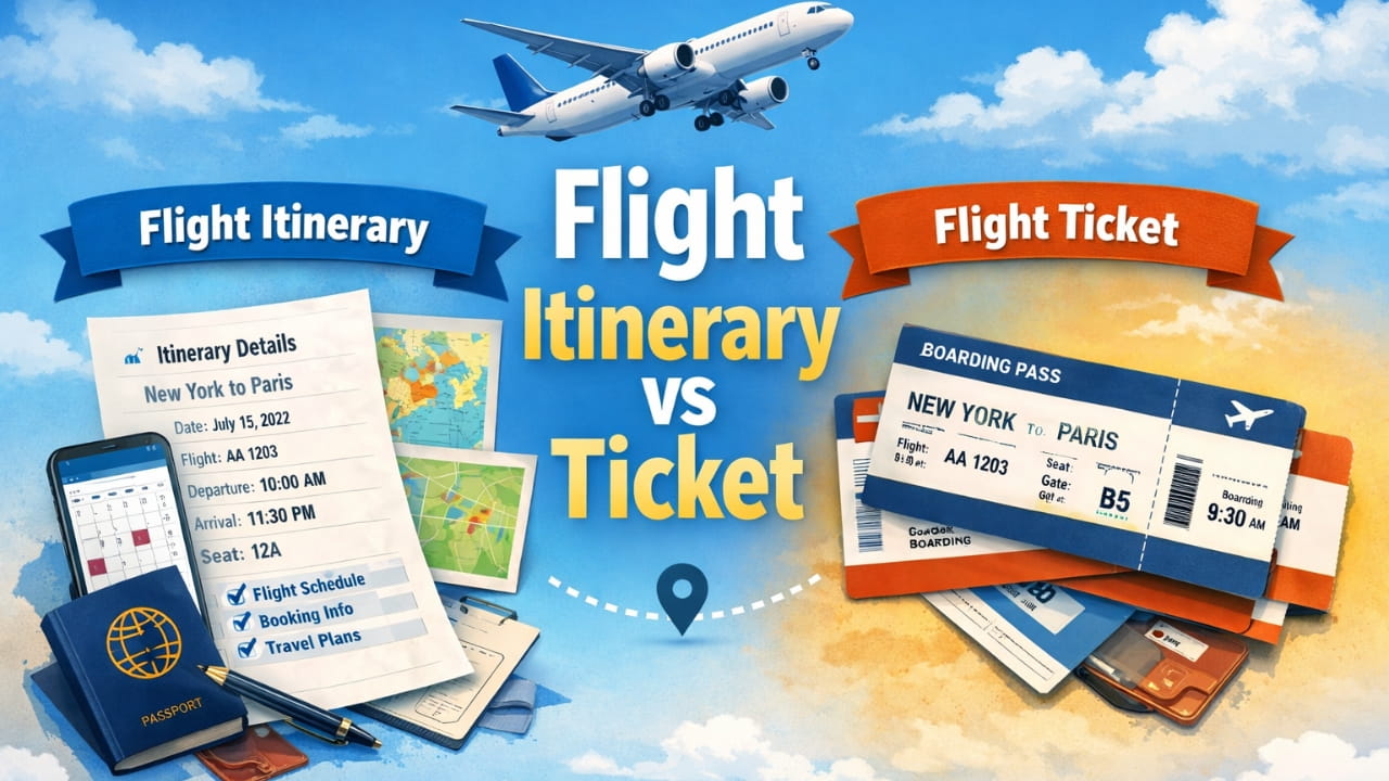 Flight Itinerary vs Ticket